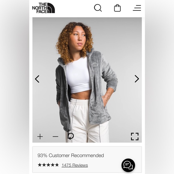 The North Face Osito Plush Meld Gray Fleece Jacket LG EUC - Picture 7 of 11